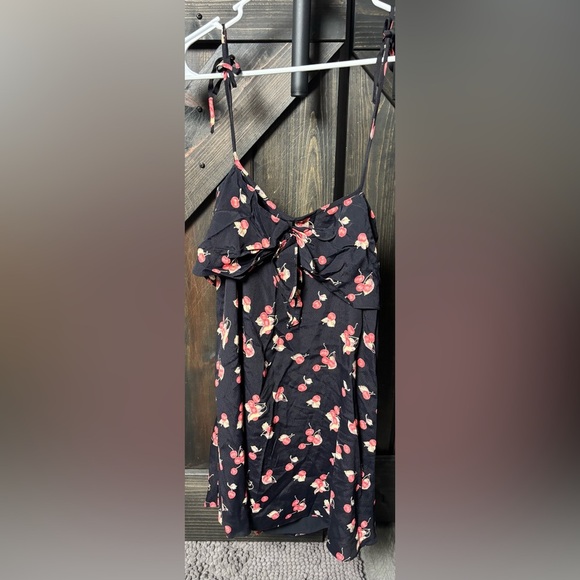 For Love & Lemons Cherry Print Mini Sundress, Bow Front, Open Back, New w/ Tags - Picture 7 of 7
